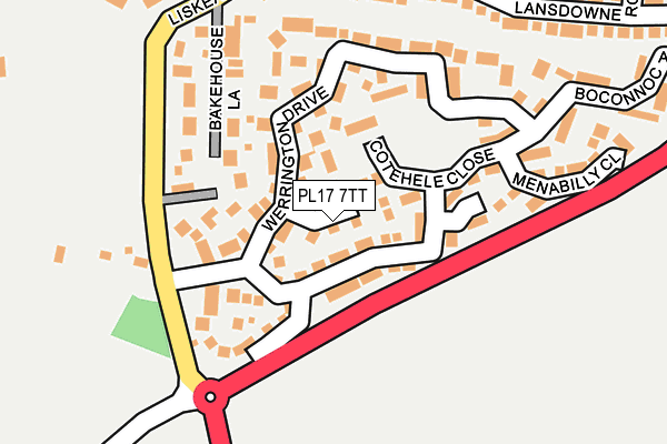 PL17 7TT map - OS OpenMap – Local (Ordnance Survey)