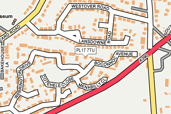PL17 7TU map - OS OpenMap – Local (Ordnance Survey)