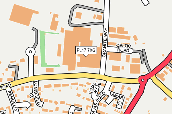 PL17 7XG map - OS OpenMap – Local (Ordnance Survey)