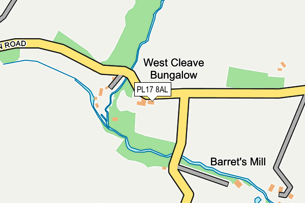 PL17 8AL map - OS OpenMap – Local (Ordnance Survey)