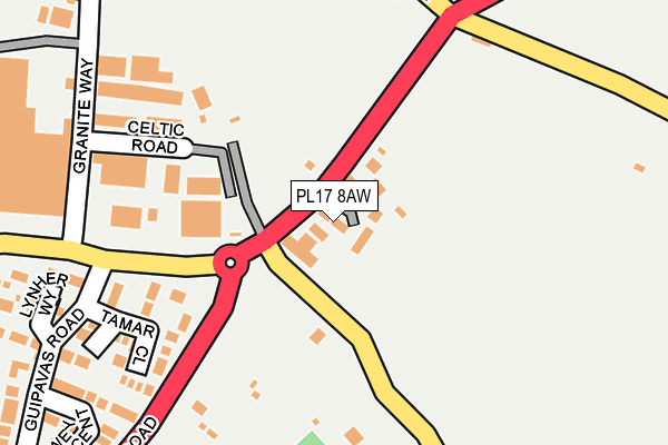 PL17 8AW map - OS OpenMap – Local (Ordnance Survey)