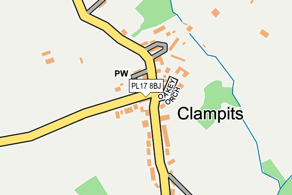 PL17 8BJ map - OS OpenMap – Local (Ordnance Survey)