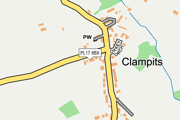 PL17 8BX map - OS OpenMap – Local (Ordnance Survey)