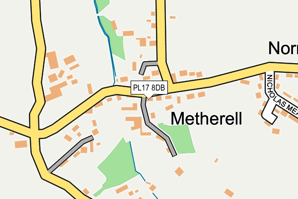 PL17 8DB map - OS OpenMap – Local (Ordnance Survey)