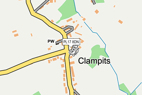 PL17 8DN map - OS OpenMap – Local (Ordnance Survey)