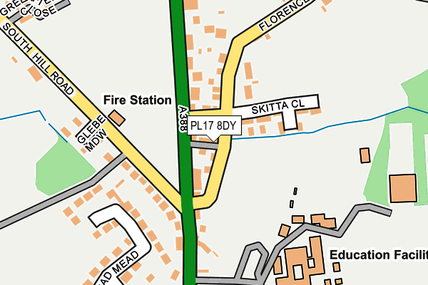 PL17 8DY map - OS OpenMap – Local (Ordnance Survey)