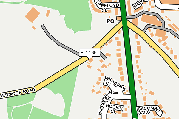 PL17 8EJ map - OS OpenMap – Local (Ordnance Survey)