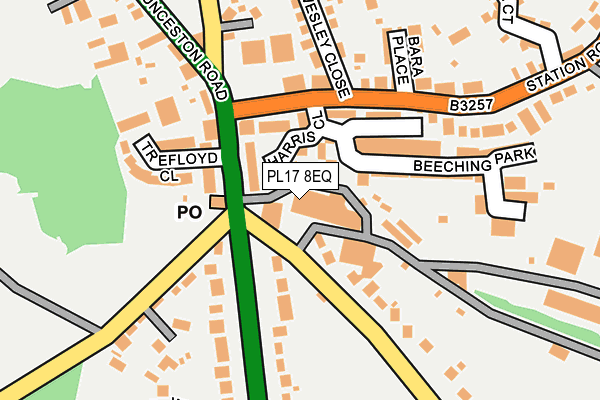 PL17 8EQ map - OS OpenMap – Local (Ordnance Survey)