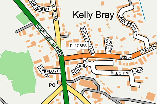 PL17 8ES map - OS OpenMap – Local (Ordnance Survey)