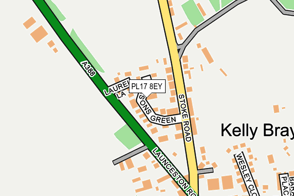 PL17 8EY map - OS OpenMap – Local (Ordnance Survey)