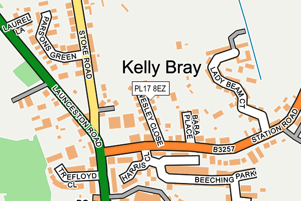 PL17 8EZ map - OS OpenMap – Local (Ordnance Survey)