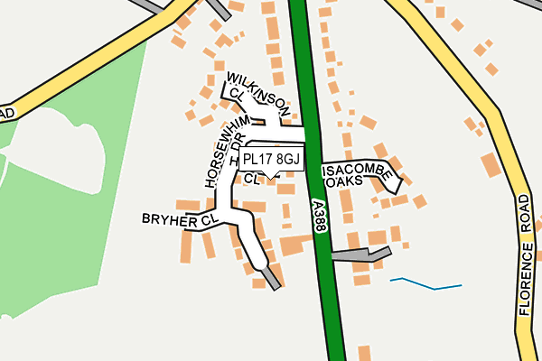 PL17 8GJ map - OS OpenMap – Local (Ordnance Survey)