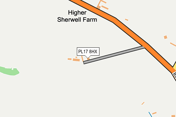 PL17 8HX map - OS OpenMap – Local (Ordnance Survey)