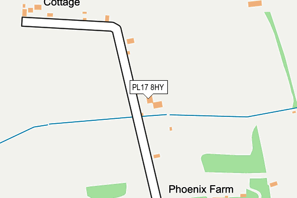 PL17 8HY map - OS OpenMap – Local (Ordnance Survey)