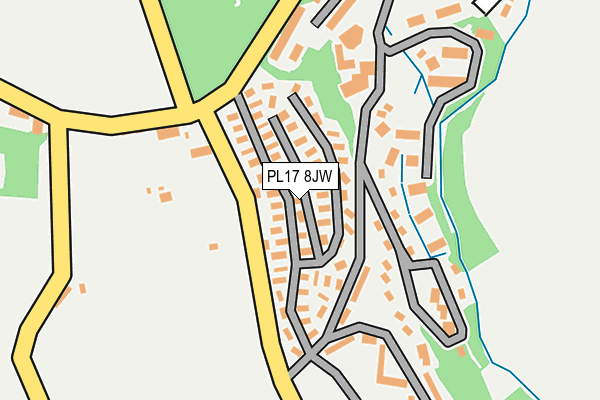 PL17 8JW map - OS OpenMap – Local (Ordnance Survey)