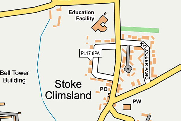 PL17 8PA map - OS OpenMap – Local (Ordnance Survey)