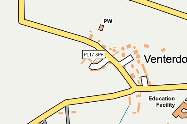 PL17 8PF map - OS OpenMap – Local (Ordnance Survey)