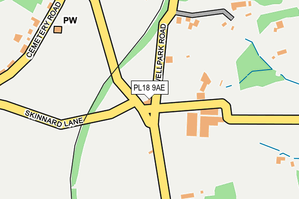 PL18 9AE map - OS OpenMap – Local (Ordnance Survey)