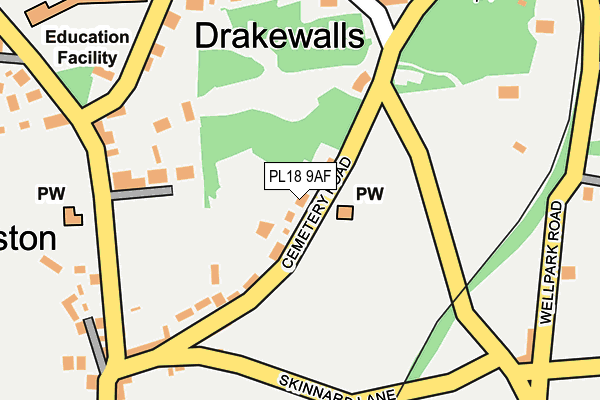 PL18 9AF map - OS OpenMap – Local (Ordnance Survey)