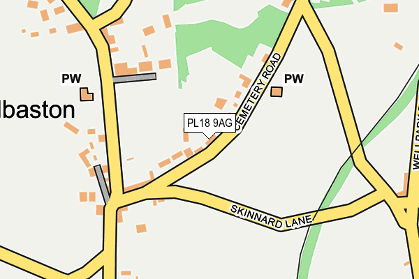 PL18 9AG map - OS OpenMap – Local (Ordnance Survey)