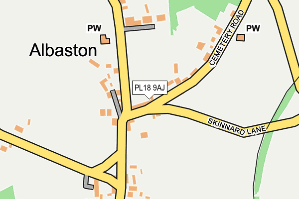 PL18 9AJ map - OS OpenMap – Local (Ordnance Survey)