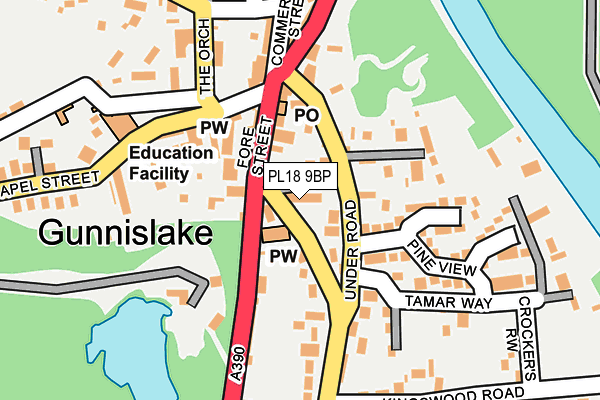 PL18 9BP map - OS OpenMap – Local (Ordnance Survey)