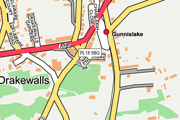 PL18 9BQ map - OS OpenMap – Local (Ordnance Survey)