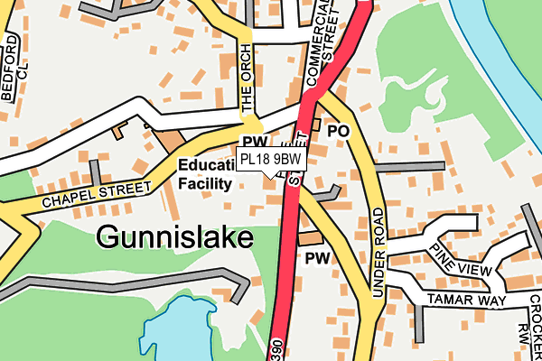 PL18 9BW map - OS OpenMap – Local (Ordnance Survey)