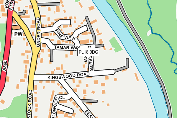 PL18 9DG map - OS OpenMap – Local (Ordnance Survey)