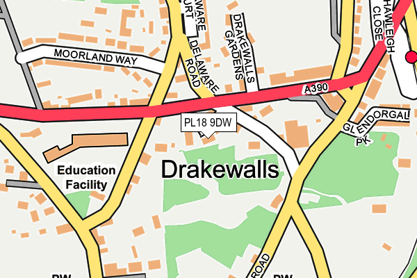 PL18 9DW map - OS OpenMap – Local (Ordnance Survey)