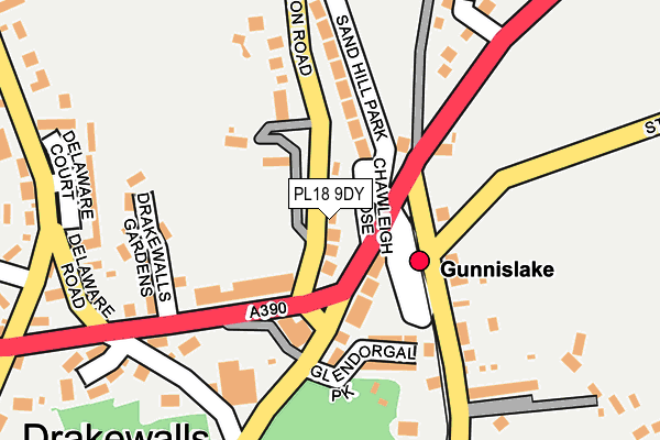 PL18 9DY map - OS OpenMap – Local (Ordnance Survey)