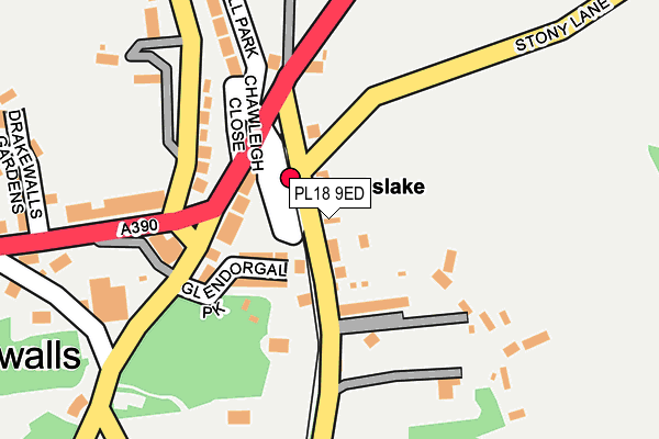 PL18 9ED map - OS OpenMap – Local (Ordnance Survey)