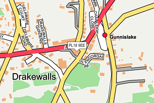 PL18 9EE map - OS OpenMap – Local (Ordnance Survey)