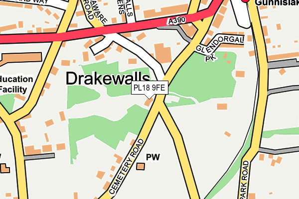 PL18 9FE map - OS OpenMap – Local (Ordnance Survey)