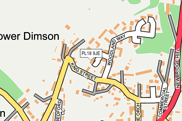 PL18 9JE map - OS OpenMap – Local (Ordnance Survey)