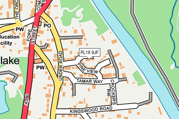 PL18 9JF map - OS OpenMap – Local (Ordnance Survey)