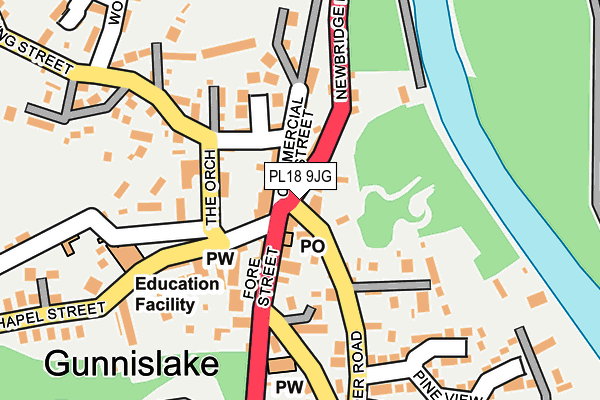 PL18 9JG map - OS OpenMap – Local (Ordnance Survey)