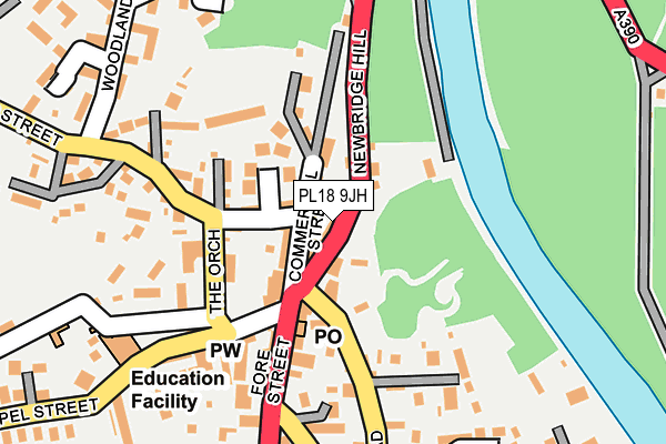 PL18 9JH map - OS OpenMap – Local (Ordnance Survey)