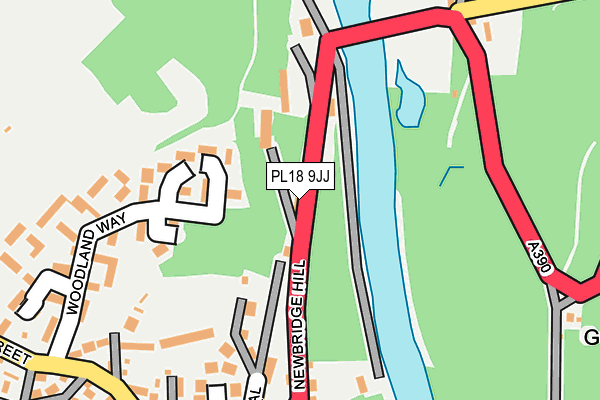 PL18 9JJ map - OS OpenMap – Local (Ordnance Survey)