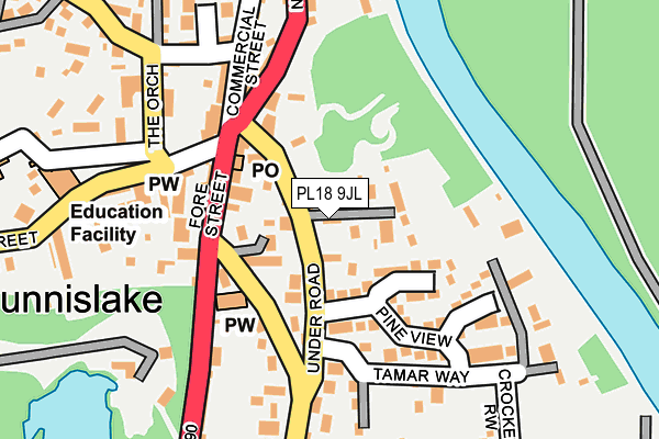 PL18 9JL map - OS OpenMap – Local (Ordnance Survey)