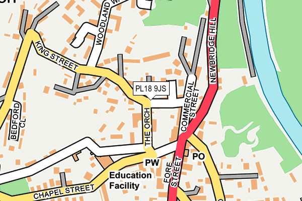 PL18 9JS map - OS OpenMap – Local (Ordnance Survey)