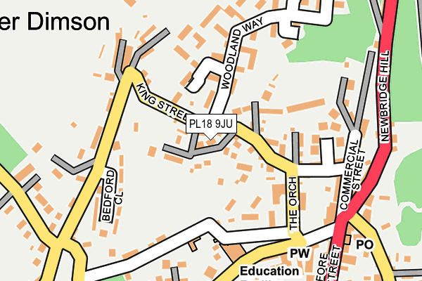 PL18 9JU map - OS OpenMap – Local (Ordnance Survey)