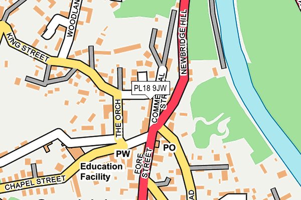 PL18 9JW map - OS OpenMap – Local (Ordnance Survey)