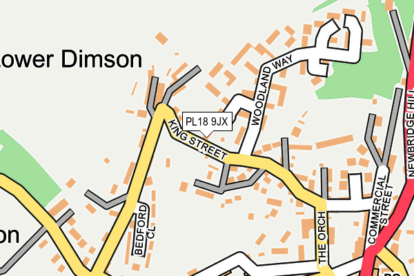 PL18 9JX map - OS OpenMap – Local (Ordnance Survey)