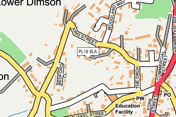 PL18 9LA map - OS OpenMap – Local (Ordnance Survey)