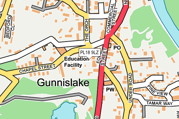 PL18 9LZ map - OS OpenMap – Local (Ordnance Survey)