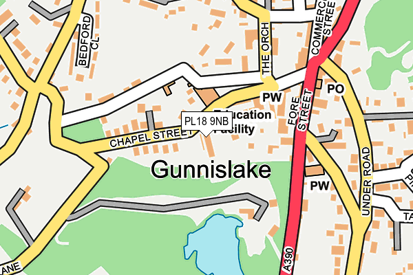 PL18 9NB map - OS OpenMap – Local (Ordnance Survey)