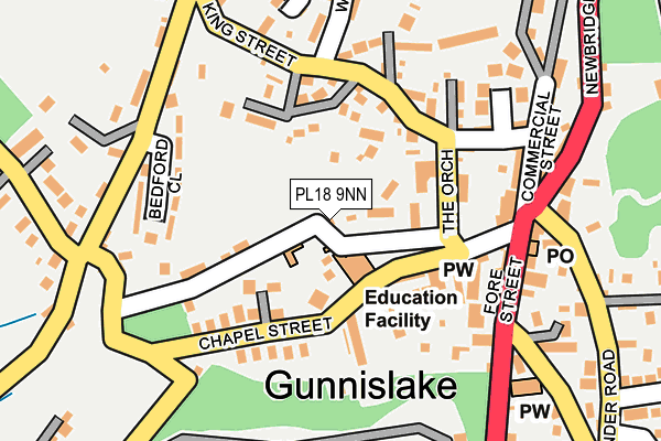 PL18 9NN map - OS OpenMap – Local (Ordnance Survey)