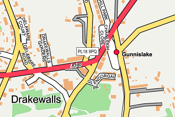PL18 9PQ map - OS OpenMap – Local (Ordnance Survey)