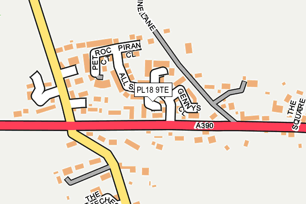 PL18 9TE map - OS OpenMap – Local (Ordnance Survey)